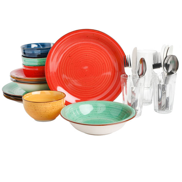 Gibson Home Colour Speckle 12Piece Mix And Match Double Bowl Set